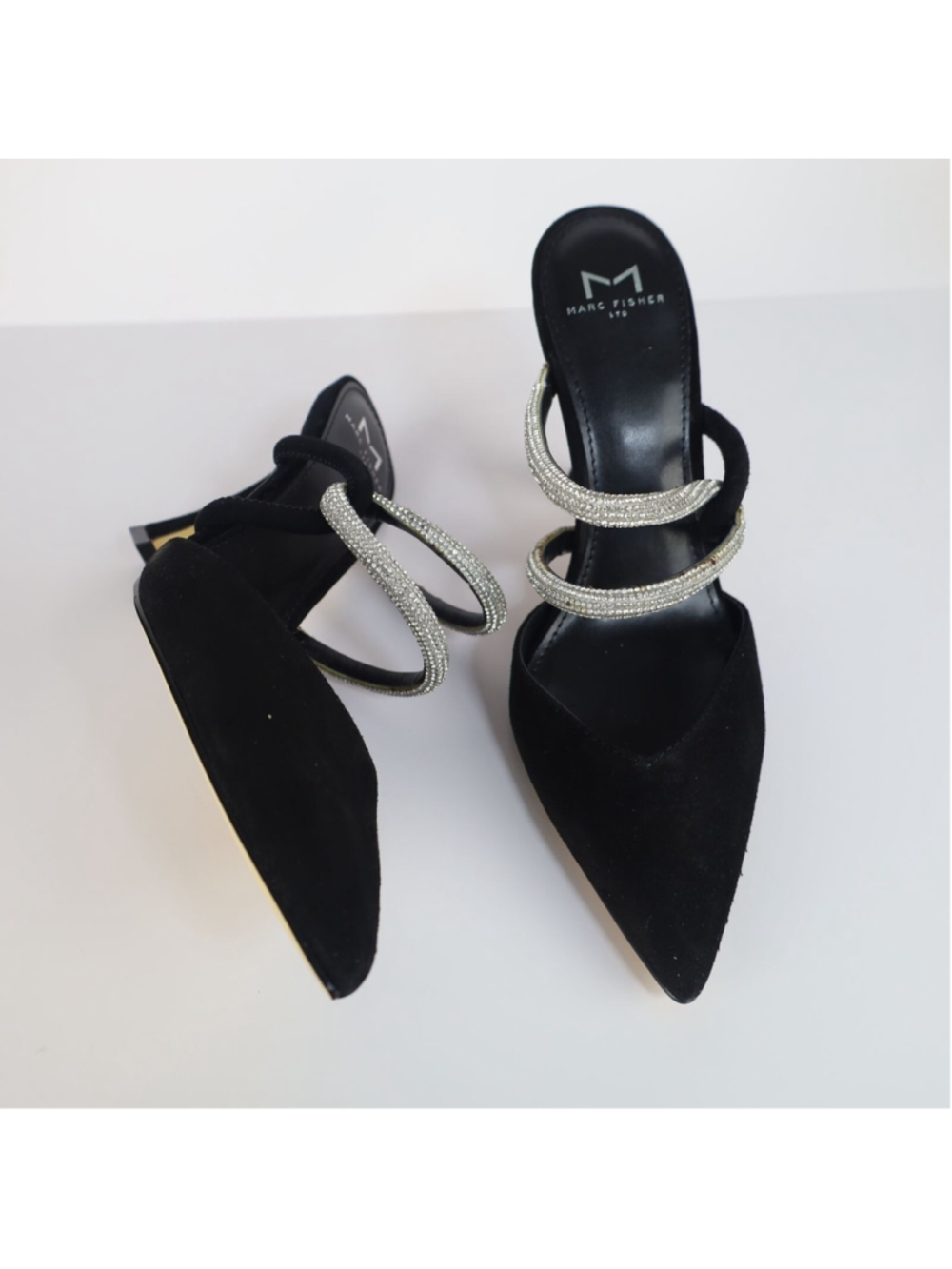 Marc Fisher LTD. Women's Candy High Heel Mules Black Size 9- 0326 - Picture 6 of 10